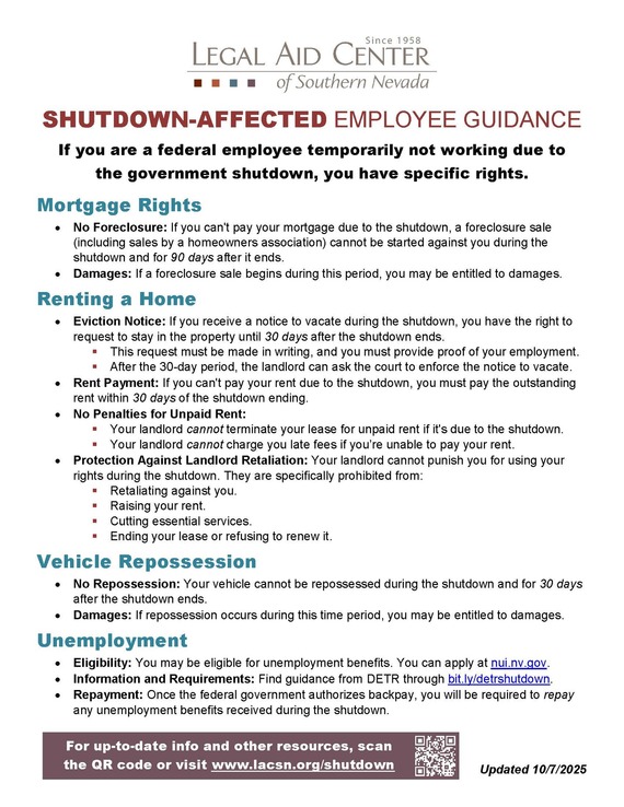 Legal Aid Rights For Federal Workers Furloughed Oct 2025