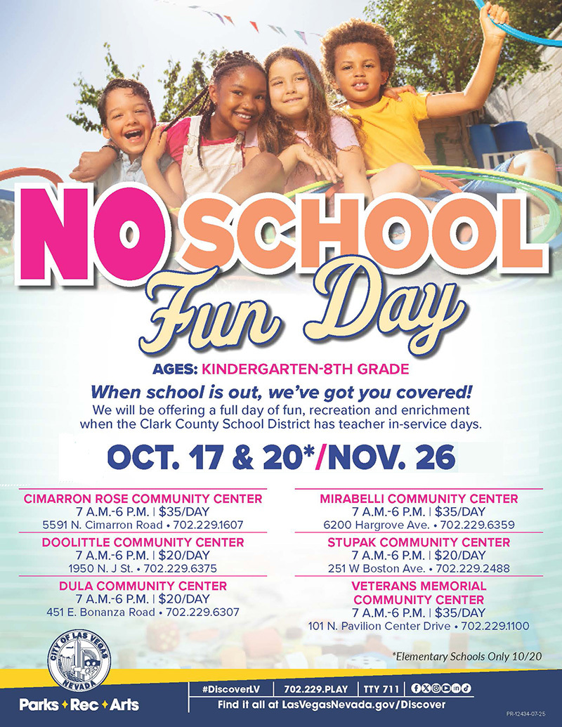 No-School Fun Days Oct-Nov 2025