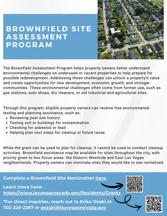 Brownfield Site Assessment Program Flyer