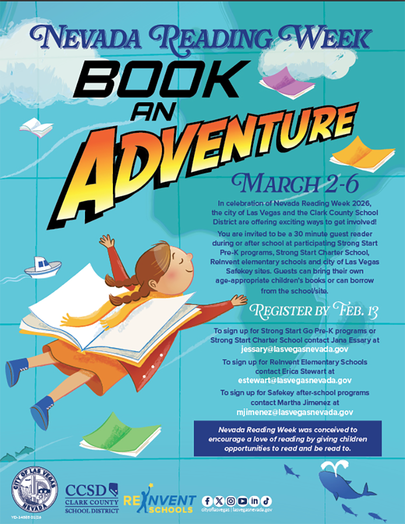 Nevada Reading Week Readers Sought for March 2-6, 2026 flier