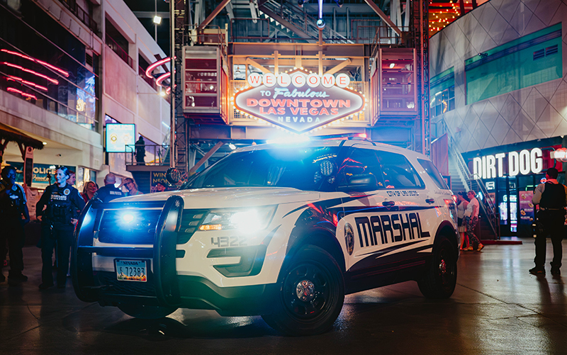 marshal car on Fremont Street