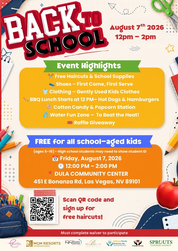 Dula Community Center Back to School Flyer 