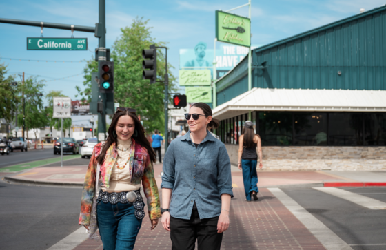 people walking around the Arts District