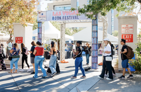 people walking around at the Book Festival