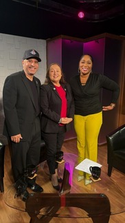 Frank Pizarro with Councilwoman Francis Allen-Palenske on Access TV