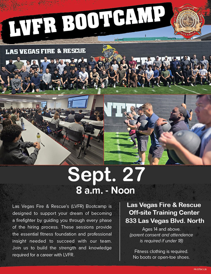 Las Vegas Fire & Rescue Sept 2026 Boot Camp flier