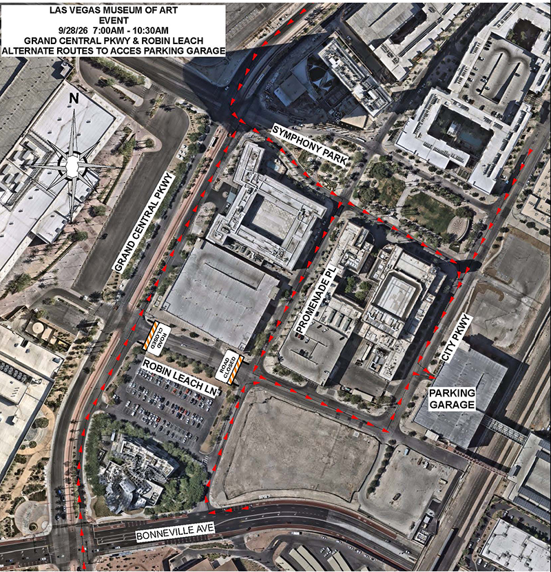 City Parkway Garage Access detours Monday, Sept. 28, 2026 map