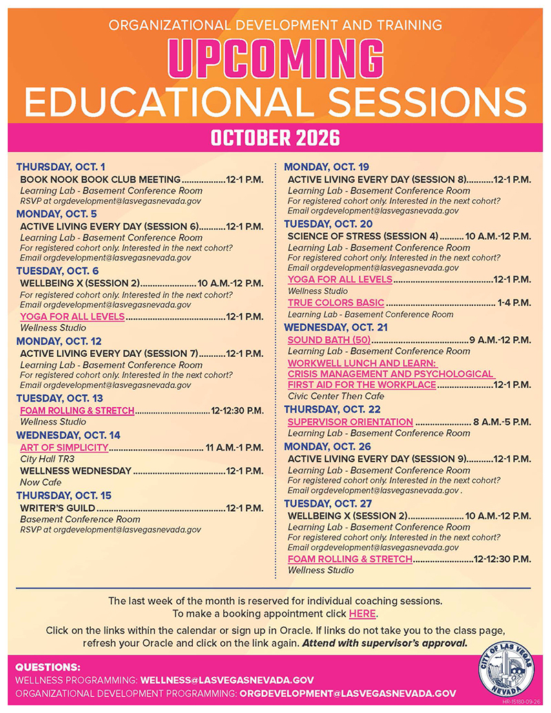 October 2026 Employee Training Calendar