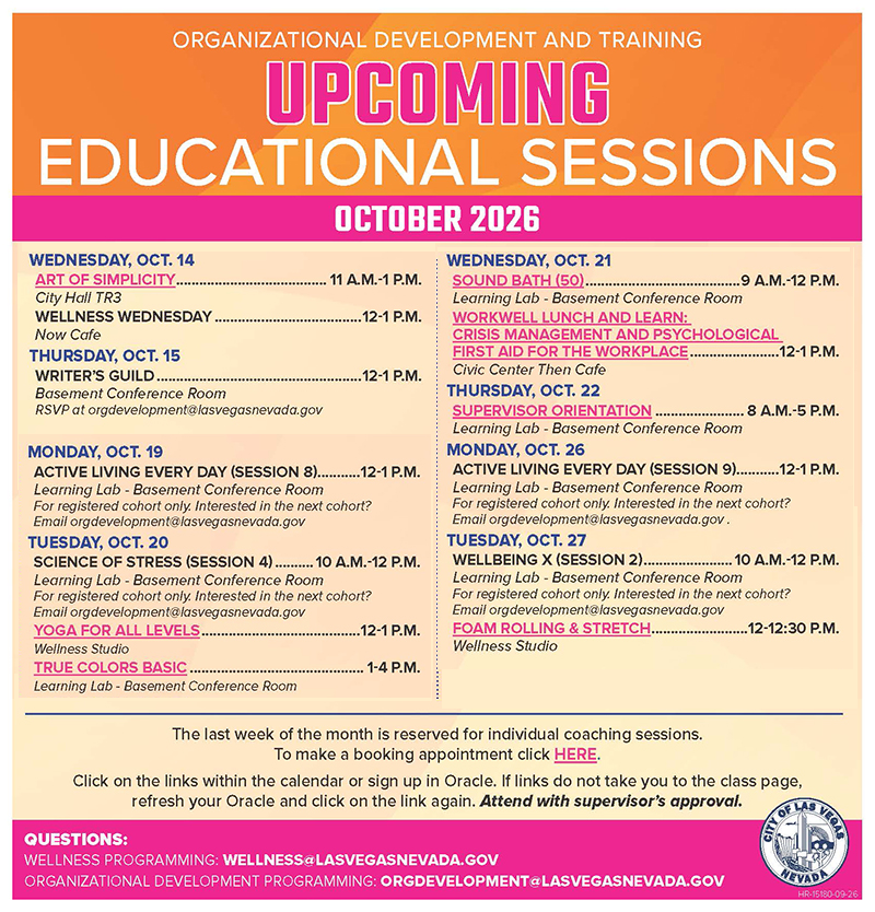 October-14-30, 2026 employee training calendar
