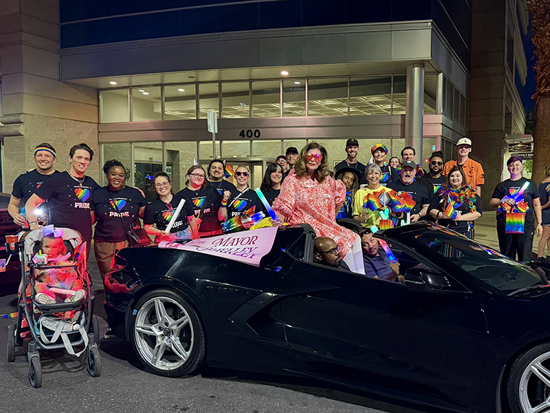 2026 PRIDE parade volunteer photo with mayor