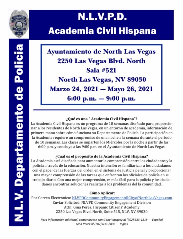 Citizen's Academy flyer 