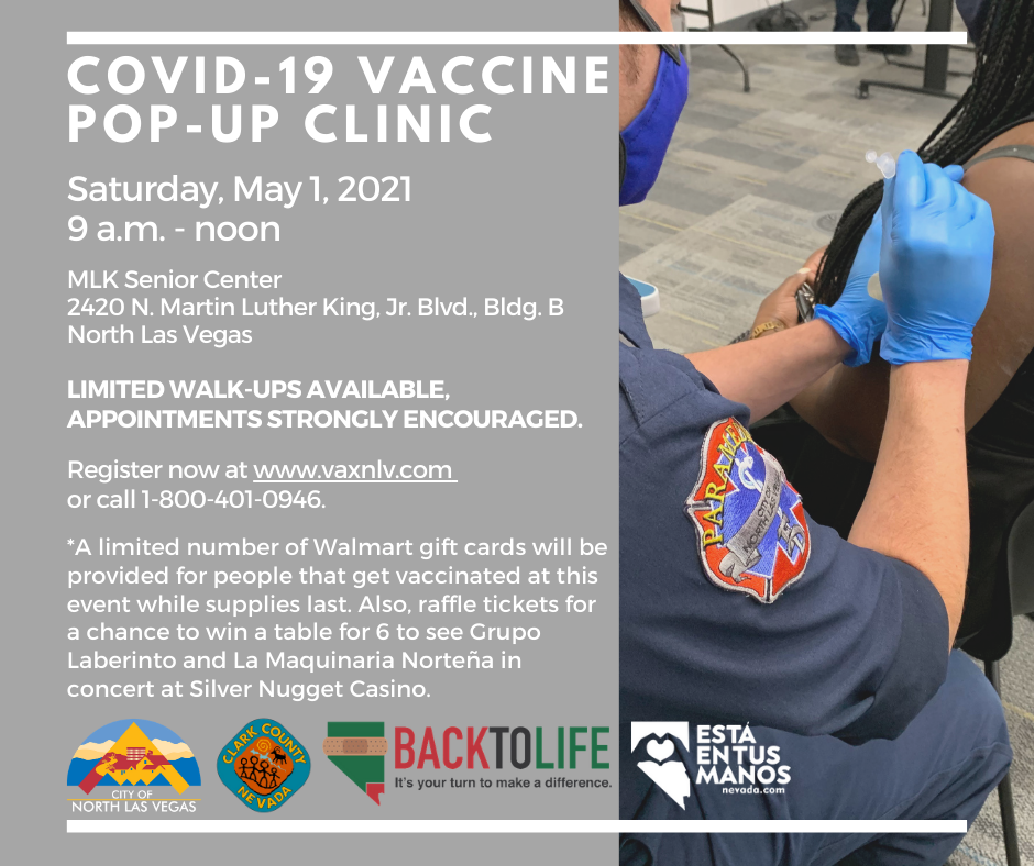 Pop up clinic Saturday at MLK Senior Center