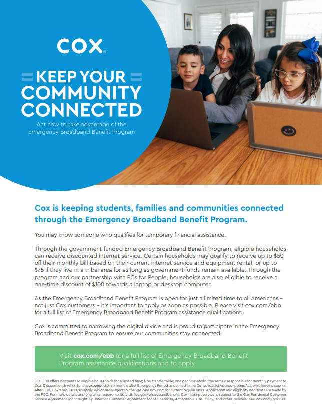 Cox Communications Emergency Broadband Benefit Program