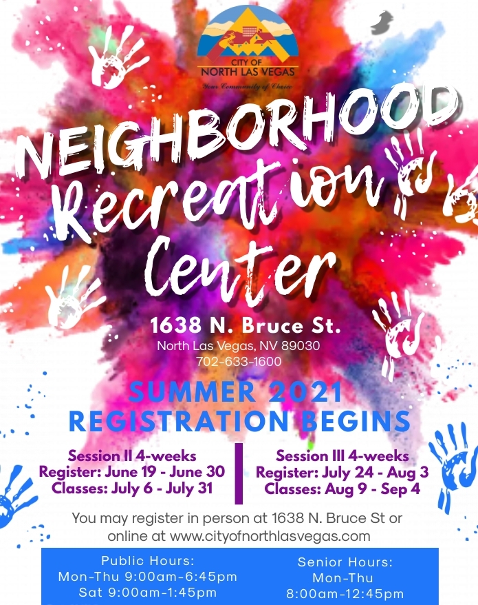 Neighborhood Recreation Center flyer 