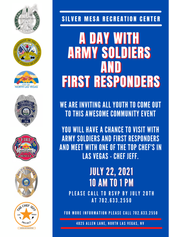 Army soldiers and first responders flyer