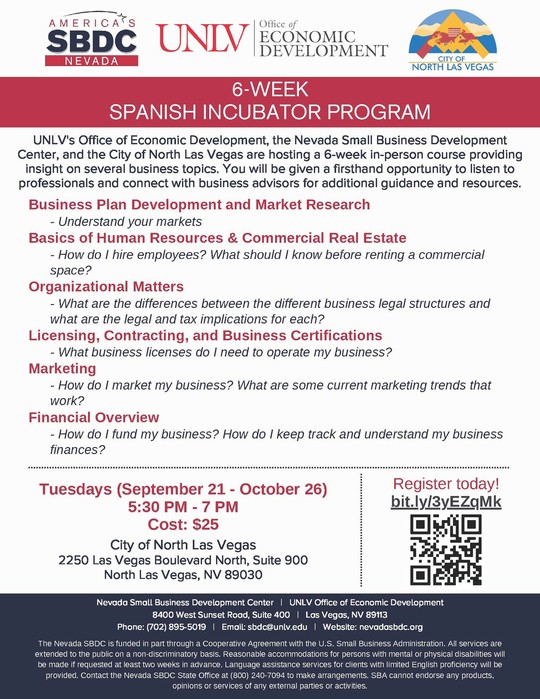 Spanish program flyer