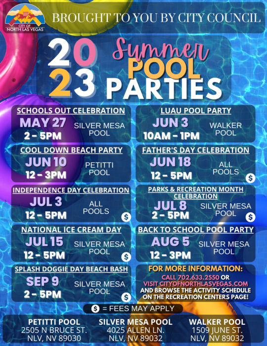 UPDATED Pool Party Schedule 