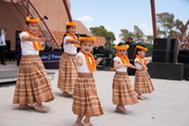Youth Hawaiian dancers on stage