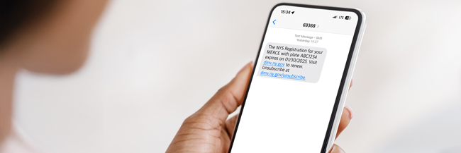 NYS DMV e-Reminder phone message