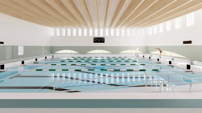 null Example designs of a new, but different NYC Parks recreation center gymnasium and indoor pool