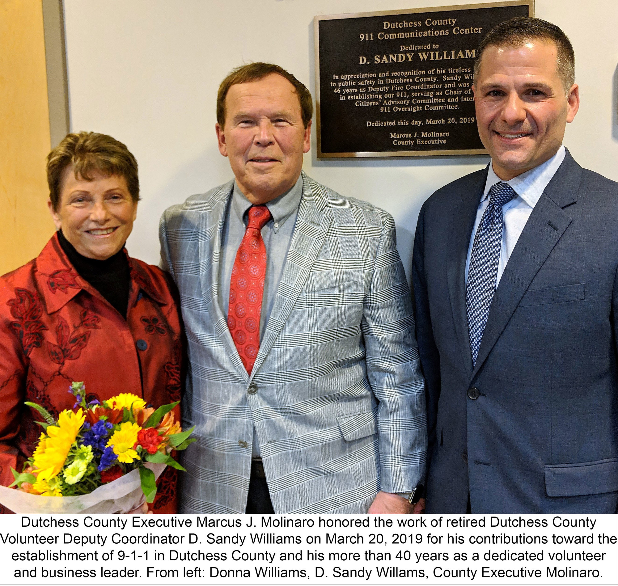 From left: Donna Williams, D. Sandy Willams, County Executive Molinaro