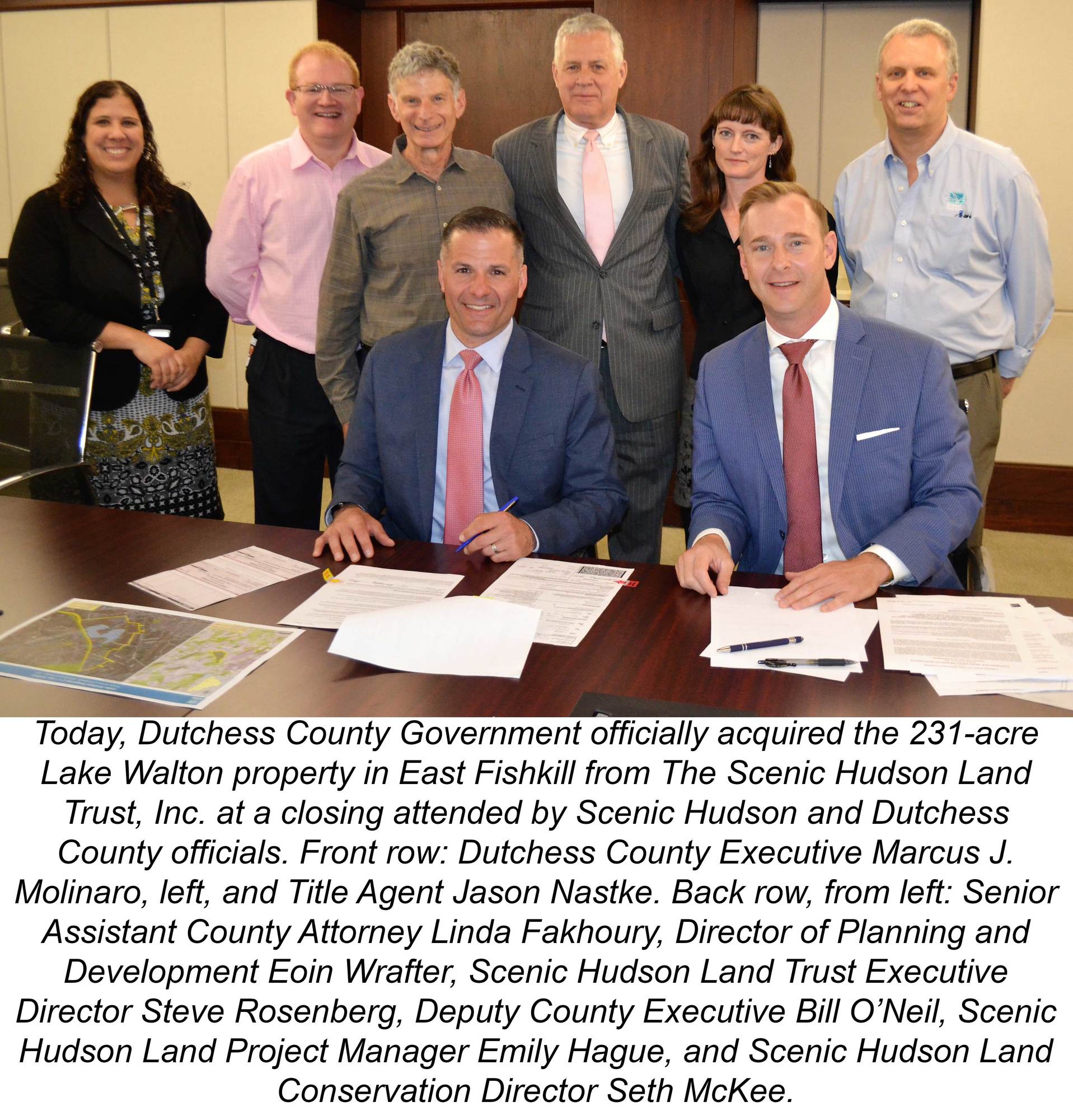 Dutchess County officially acquired the  Lake Walton property in East Fishkill from Scenic Hudson at a closing.