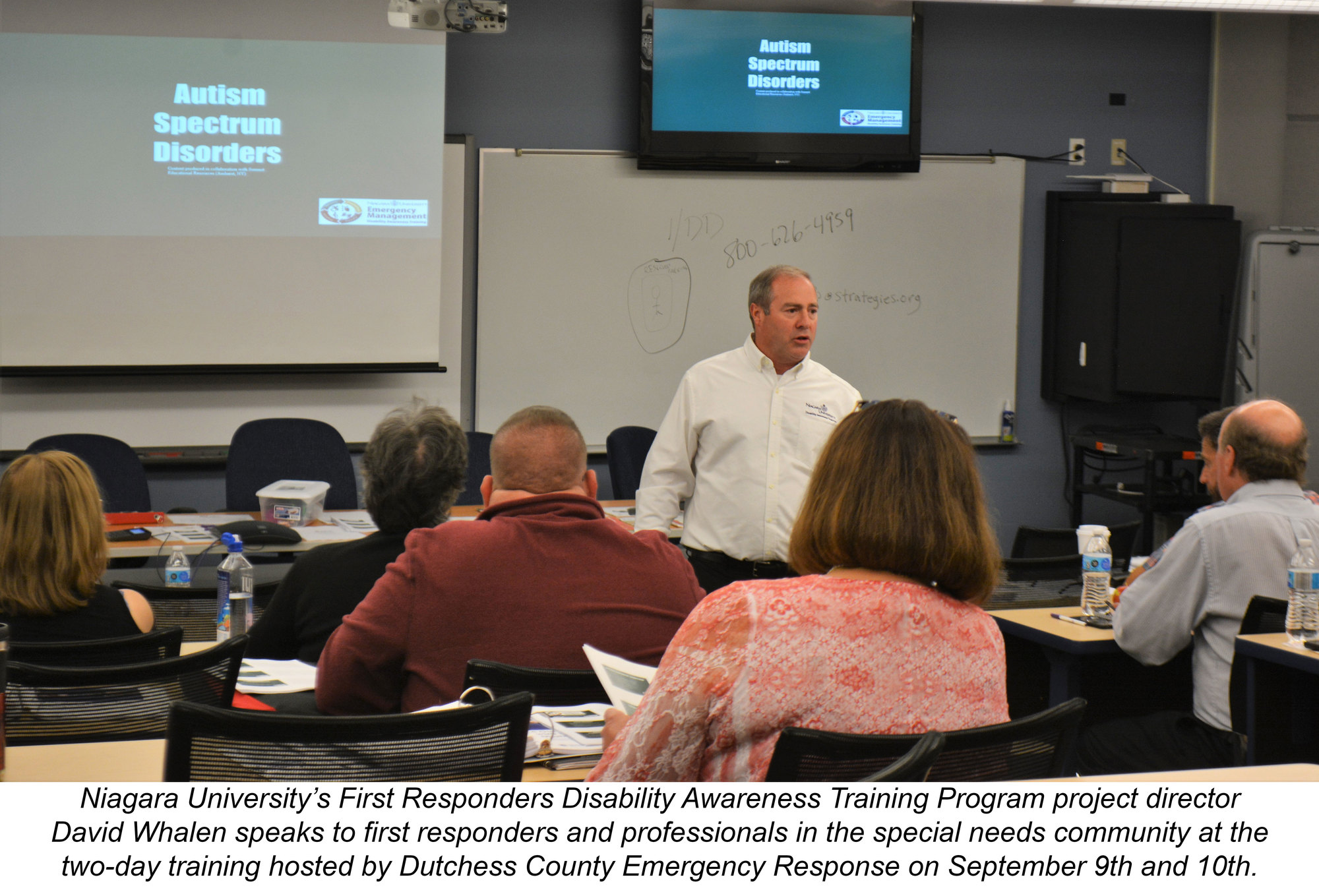 Niagara University's David Whalen speaks to training attendees