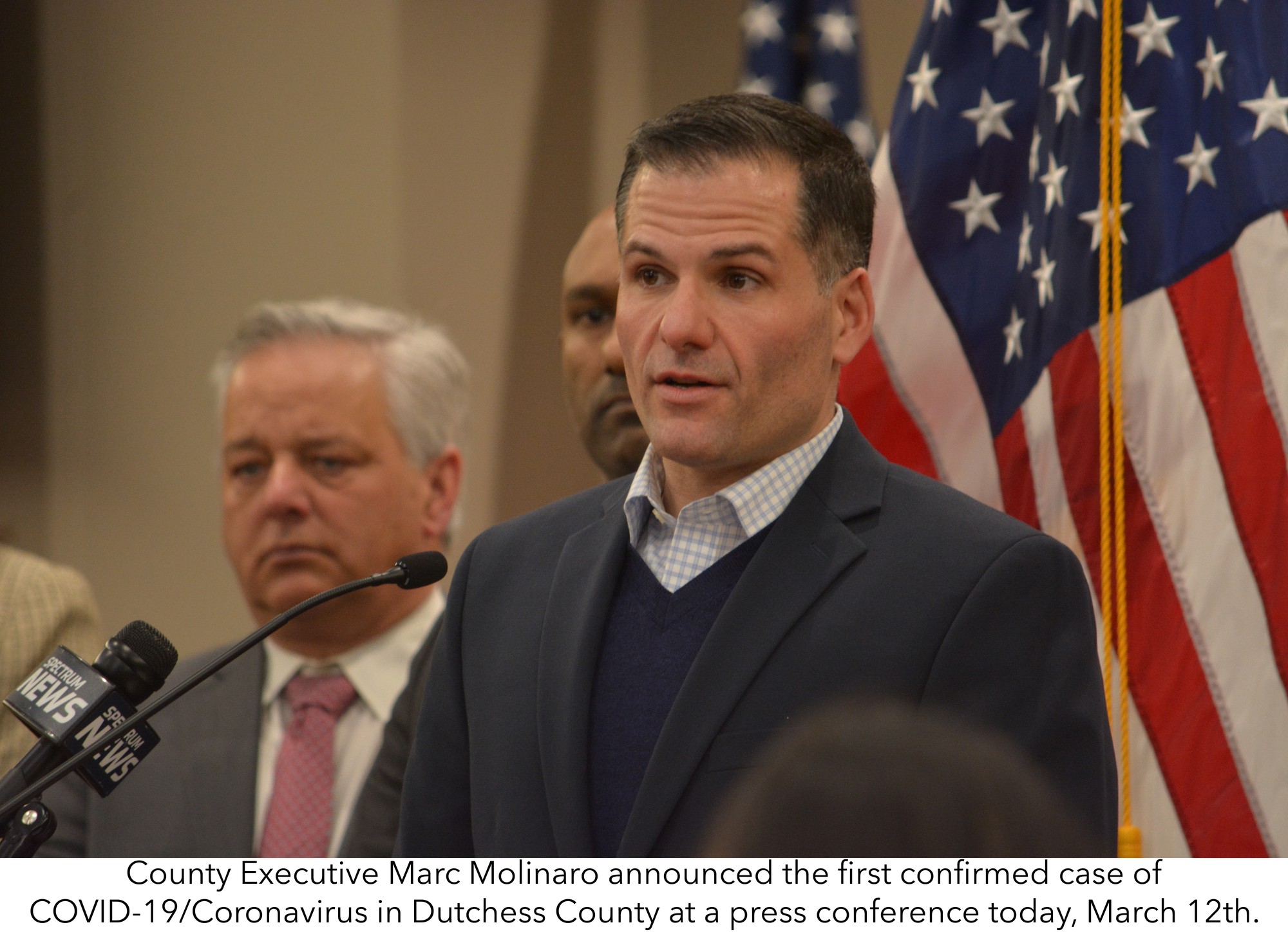 County Executive Marc Molinaro announced the first confirmed case of COVID-19/Coronavirus in Dutchess County at a press conference today, March 12.