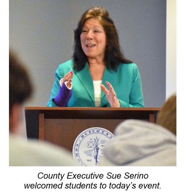 A photo of County Executive Sue Serino speaking at today's event