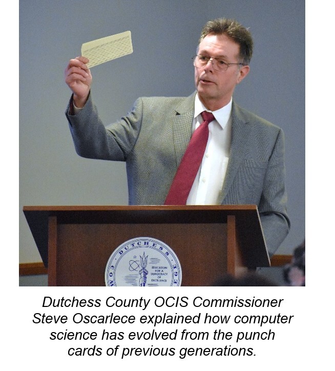 A photo of OCIS Commissioner Steve Oscarlece speaking at today's event