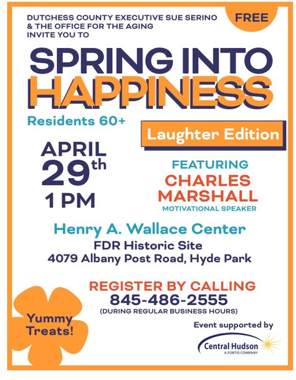 A flyer advertising the Spring Into Happiness event