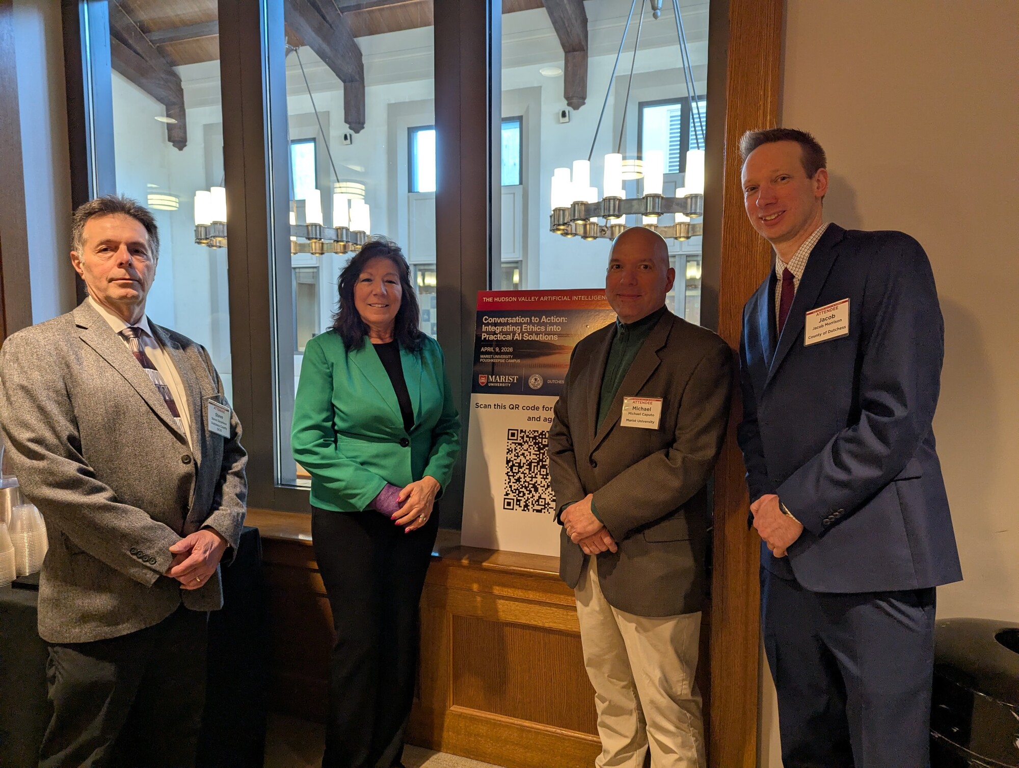Steve Oscarlece, Sue Serino, Michael Caputo, Jacob Morison at the Hudson Valley AI Summit