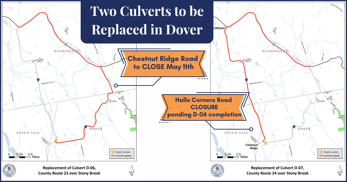 Two culverts to be replaced in the town of Dover.