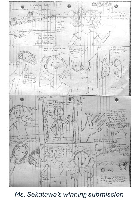 A photo of the winning storyboard