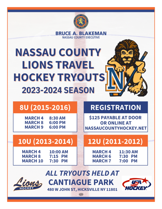 Lion's Travel Hockey Tryouts 20232024 Season