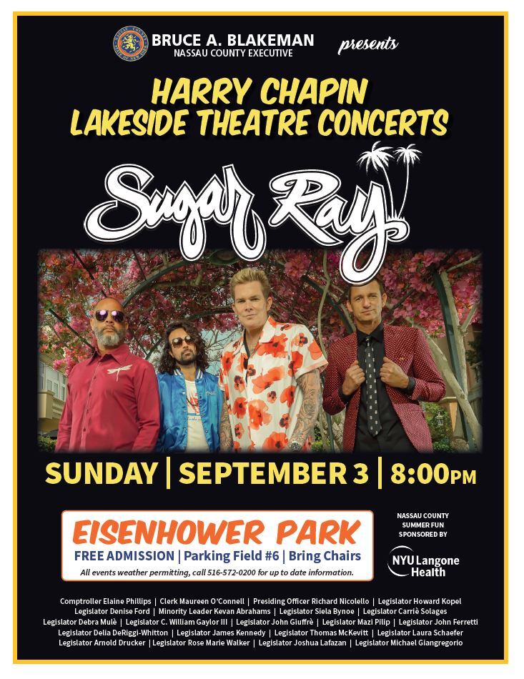 LDW Plans? Free SUGAR RAY Concert at Eisenhower Park Sunday 9/3!