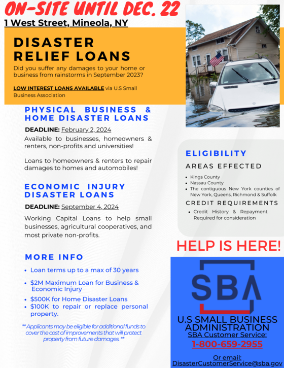 SBA DISASTER RELIEF UPDATE