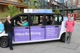 Circuit vehicle and staff with City and County officials