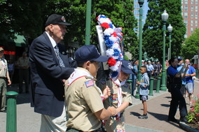 Wreath laying at Memorial Plaza