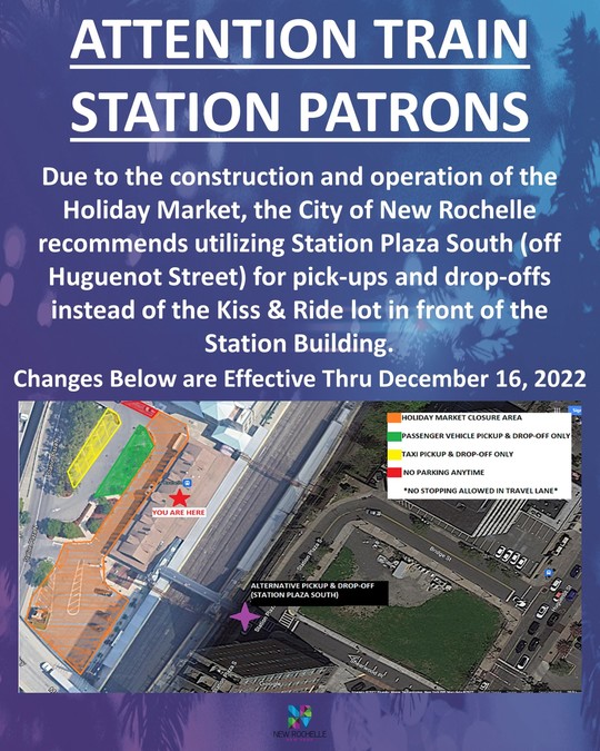 Train Station parking advisory for Holiday Market