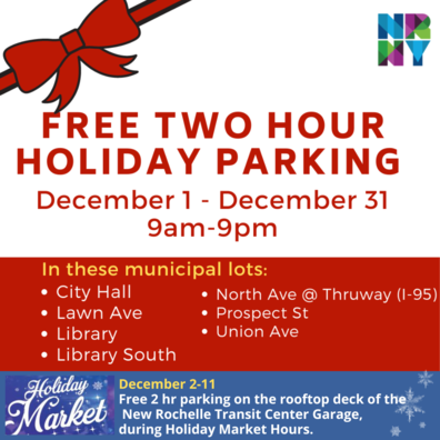 Free holiday parking sign