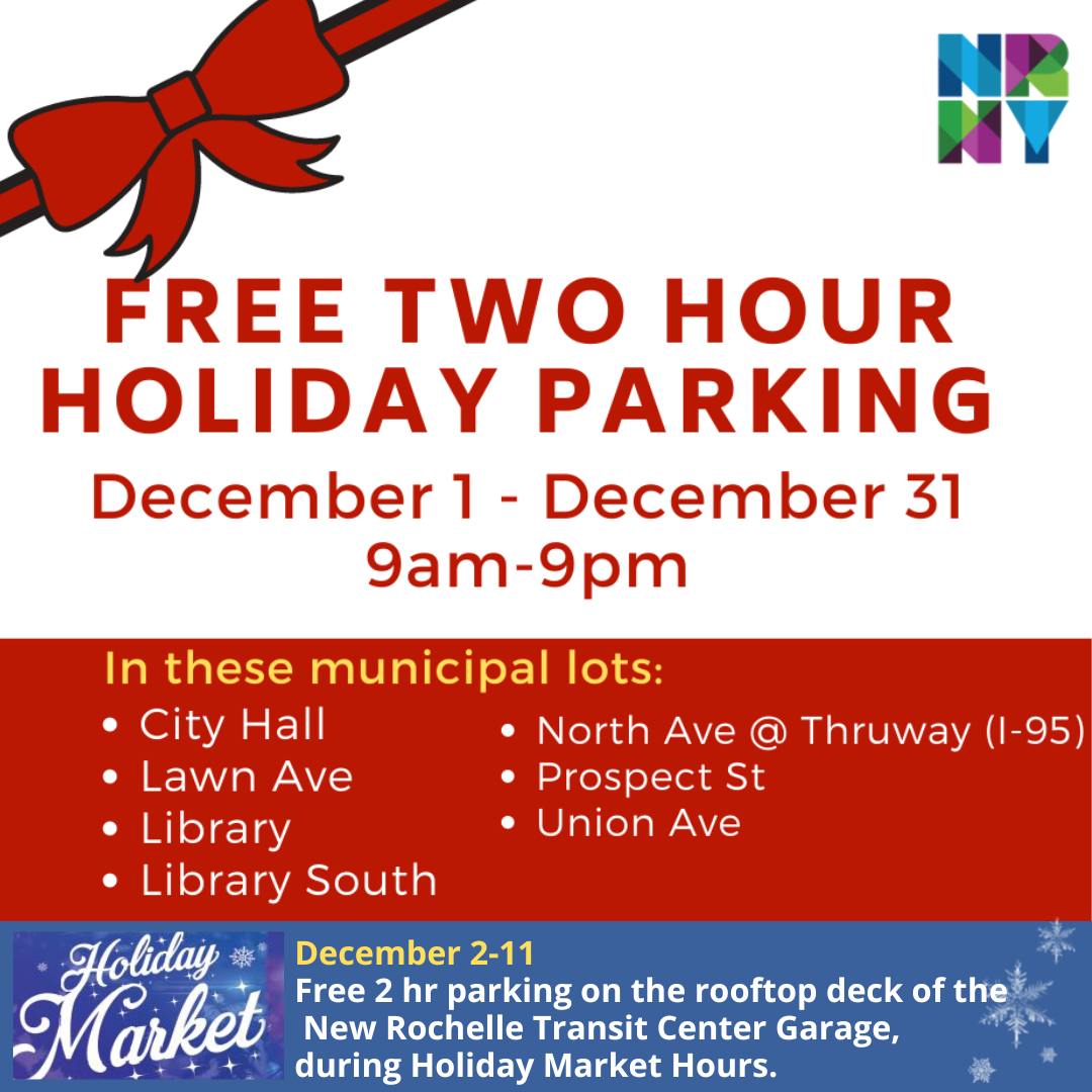 Free holiday parking sign