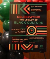 Black History Month Gala poster and balloons
