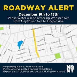 Webster Ave Roadway alert