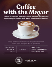 COffee with the Mayor at Cafetero flyer