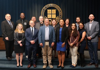 Group shot in Council Chambers 