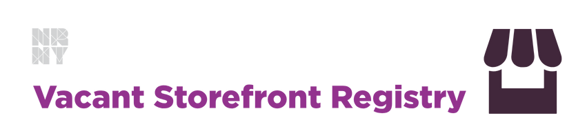 Vacant Storefront Registry graphic with awning