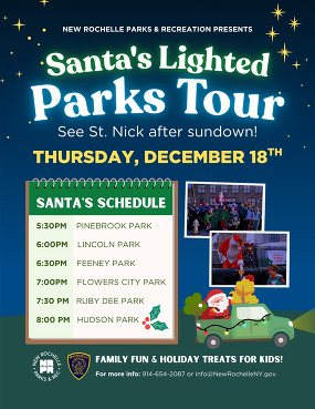 Santa's Lighted Parks Tour with schedule