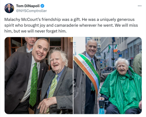 State Comptroller DiNapoli and Malachy McCourt