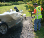 Boat getting cleaned